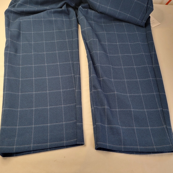NWT A New Day Dress Pants Blue Windowpane Plaid Belted High Rise Preppy Office - Picture 7 of 12